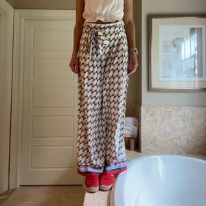 White Wide Leg Flowy Pants